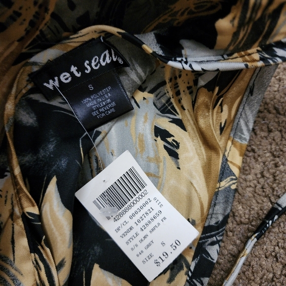 Floral Print Silky Top, Women's Small - Picture 4 of 5